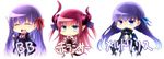  bad_id bad_pixiv_id bb_(fate)_(all) bb_(fate/extra_ccc) blue_eyes blue_hair chibi elizabeth_bathory_(fate) elizabeth_bathory_(fate)_(all) fate/extra fate/extra_ccc fate_(series) horns kuruwa223 long_hair meltlilith multiple_girls pink_hair purple_hair 