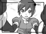  aile bodysuit drawfag greyscale monochrome rockman rockman_zx short_hair solo 