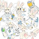 1:1 2022 absurd_res astronaut_suit black_eyes bunonthemoon fur hi_res male multiple_poses nude_anthro nude_male pose slim_anthro slim_male solo white_body white_fur