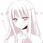  blush houraisan_kaguya long_hair monochrome simple_background solo sui_(camellia) touhou translated upper_body white_background 