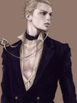  bad_id bad_pixiv_id blonde_hair f_(zxc0000) formal jewelry jojo_no_kimyou_na_bouken male_focus necklace prosciutto realistic solo suit 