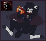 2024 4_fingers abstract_background anthro areola artist_name baba_chops_(poppy_playtime) big_breasts black_body black_fur black_hair black_sclera black_wool blood bodily_fluids bovid breasts buckteeth caprine critters_(poppy_playtime) digital_drawing_(artwork) digital_media_(artwork) eating eating_flesh eyelashes female fingers fluffy fluffy_tail fur genitals gore guts hair hand_behind_head hi_res hooves intestines jewelry looking_at_viewer mammal mandyfoxy mob_entertainment necklace nightmare_critters nipples nude nude_anthro nude_female organs poppy_playtime pussy sheep short_tail smiling_critters solo spread_legs spreading tail teeth watermark white_eyes wool_(fur)