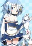  armband back blue_eyes blue_hair cape gloves hair_ornament hairclip holding kyubey looking_back magical_girl mahou_shoujo_madoka_magica mahou_shoujo_madoka_magica_movie miki_sayaka smile sword u_u_(mooooooou) weapon 