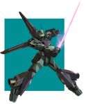  absurdres beam_saber char's_counterattack commentary_request earth_federation energy_beam glowing gundam highres jegan machinery mecha mecha_focus mobile_suit nagi_(user_dwyh2252) no_humans radio_antenna robot science_fiction stark_jegan thrusters vernier_thrusters 