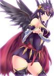  1girl :) breasts clothed female jewelry lots_of_jewelry persephone_(p&amp;d) purple_eyes puzzle_&amp;_dragons smile 