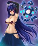  arm_up asamura_hiori bare_shoulders breasts choker collarbone dress elbow_gloves gloves groin highres large_breasts long_hair no_shirt original pink_eyes revealing_clothes serious solo very_long_hair 