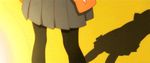  animated animated_gif black_eyes black_hair monogatari_(series) oshino_ougi pantyhose school_uniform short_hair skirt stairs 