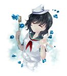  black_hair hat hishaku murasa_minamitsu open_hand sailor sailor_hat short_hair smile solo touhou uranaishi_(miraura) 