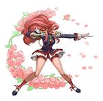  animoose bike_shorts blue_eyes colorized epaulettes fighting_stance flower highres jacket long_hair pink_hair rapier red_legwear rose shadow shorts shorts_under_skirt shoujo_kakumei_utena socks solo sword tenjou_utena weapon white_background wrist_cuffs 