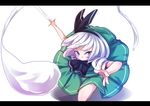  black_hairband hair_ribbon hairband konpaku_youmu konpaku_youmu_(ghost) purple_eyes ribbon solo sword touhou weapon white_hair yuuki_(yuyuki000) 