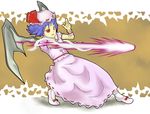  blue_hair bow guilty_gear hat punching red_eyes remilia_scarlet short_hair slayer_(guilty_gear) special_moves touhou wings 