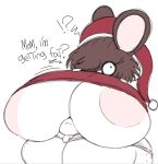 2025 anthro areola belly big_areola big_breasts big_butt big_ears breasts brown_hair bulge butt christmas christmas_clothing christmas_headwear clothing english_text freckled_butt freckled_legs freckled_thighs freckles genitals gynomorph hair hat headgear headwear holding_breast holidays huge_breasts huge_butt huge_thighs hyper hyper_breasts hyper_butt hyper_thighs intersex looking_at_viewer male_(lore) mammal mouse murid murine navel nipple_slip nipples patreon penis red_clothing red_shirt red_topwear rodent rogywantscoffee santa_hat shirt slightly_chubby small_penis solo text thick_thighs topwear underwear