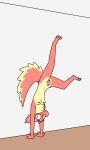 2025 ablativeshield anthro blush breasts countershading crotch_tuft digital_media_(artwork) digitigrade embarrassed feet female flat_colors fluffy fluffy_ears fluffy_tail full-length_portrait fur genitals hands_on_ground handstand hi_res humanoid_genitalia humanoid_vulva inside looking_at_viewer navel neck_tuft nipples nude nude_female one_leg_up orange_body orange_fur plump_labia portrait pretzel_(species) raised_leg rau_(aquest) rounded_snout slim slim_female small_breasts smile solo tail three-quarter_view toes tuft upside_down vector_art vulva wobbly_mouth yellow_body yellow_fur