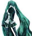  bad_id bad_pixiv_id detached_sleeves green_eyes green_hair hatsune_miku imai_(wana) koi_wa_sensou_(vocaloid) long_hair megaphone necktie skirt solo thighhighs twintails very_long_hair vocaloid 