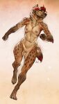 2025 absurd_res ama_dench_art amber_eyes anthro athletic athletic_anthro athletic_female breasts brown_body brown_fur digital_media_(artwork) ear_piercing female fur genitals hi_res huge_filesize hyena mammal nipple_piercing nipples nude piercing red_body red_fur riley_(beleynn) small_breasts solo spotted_hyena tan_body tan_fur vulva