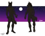 anthro balls barefoot bartek22 black_hair brown_body brown_fur butt canid canine circumcised ears_up feet full_moon fur genitals hair hi_res looking_at_viewer looking_back looking_back_at_viewer male mammal moon muscular muscular_anthro muscular_male mythological_canine mythological_creature mythology navel night nipples nude nude_anthro nude_male penis sky skyscape solo star werecanid werecanine werecreature werewolf