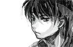  ame_yamori closed_mouth expressionless greyscale looking_at_viewer majutsushi_orphen male_focus monochrome orphen simple_background solo white_background 