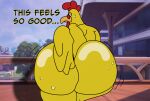 2025 anal anthro autopenetration avian beak big_butt bird black_eyes bodily_fluids bubble_butt butt butt_digging butt_focus chicken curvy_figure dialogue digging_into_butt digital_media_(artwork) english_text epic_games ernie_the_giant_chicken family_guy feathers fortnite fortnite:_battle_royale galliform hand_in_butt hi_res huge_butt male masturbation motion_lines penetration phasianid rear_view scratching_butt solo sweat sweaty_butt tail text vandoughy worried worried_look yellow_body yellow_feathers