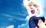  after blonde_hair blue_eyes cloud highres school_uniform shiomiya_kanami sky solo tanaka_takayuki uniform wallpaper 