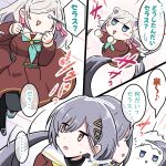  2girls :d :o animal_ears aqua_neckerchief black_pantyhose blue_eyes brown_dress cat_ears ceras_yanagida_lilienfeld commentary dress glint hair_ornament hair_ribbon hasu_no_sora_school_uniform jellyfish_cut jitome katsuragi_izumi link!_like!_love_live! long_hair long_sleeves looking_around love_live! medium_dress multiple_girls navyblue_konjac neckerchief open_mouth orange_eyes pantyhose pink_ribbon pleated_dress ribbon sailor_collar sailor_dress school_uniform shoes smile speech_bubble sweatdrop translation_request triangle_hair_ornament uwabaki virtual_youtuber white_sailor_collar winter_uniform 