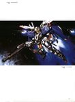  beam_rifle energy_gun ex-s_gundam gun gundam gundam_sentinel highres mecha morishita_naochika no_humans scan solo space weapon 