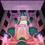 3_fingers 3_toes bdsm big_diaper blush bodily_fluids bondage bound buizel chastity_device clothing crib diaper disembodied_hand embarrassed f3lixc4tus feet feral fin fingers foot_focus forced gag generation_4_pokemon genital_fluids ghost_hand handwear hi_res humiliation implied_chastity kidnapping lock_symbol looking_at_viewer lying male mittens mokata_(buizel) nintendo object_in_mouth on_back pacifier pacifier_gag pacifier_in_mouth pawpads pokemon pokemon_(species) segufix soles solo speech_bubble spread_legs spreading straps teasing text tickle_torture tickling toes unclean_diaper urine used_diaper wet_diaper wetting