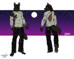 anthro barefoot bartek22 black_hair blood blood_on_clothing bodily_fluids bottomwear brown_body brown_fur canid canine chain clothing dirty dirty_clothing ears_up feet full_moon fur hair hi_res looking_at_viewer looking_back looking_back_at_viewer male mammal moon muscular muscular_anthro muscular_male mythological_canine mythological_creature mythology night nipples pants sky skyscape solo stained_clothing star torn_clothing werecanid werecanine werecreature werewolf wound_on_back wounded