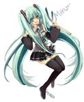  aqua_eyes aqua_hair bad_id bad_pixiv_id detached_sleeves hatsune_miku headset long_hair mzz necktie skirt solo spring_onion thighhighs twintails very_long_hair vocaloid zettai_ryouiki 