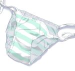  absurdres bow bow_panties commentary green_panties highres no_humans object_focus original panties shirayuki_(snow_link) side-tie_panties simple_background still_life striped_clothes striped_panties underwear white_background 