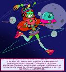 2020 5_fingers after_transformation alien alien_humanoid antennae_(anatomy) braces breasts cleavage cleavage_cutout clothed clothing cutout cyanoray digital_drawing_(artwork) digital_media_(artwork) disney domestic_pig duo electronics female fingers footwear gravity_falls green_body green_eyes green_skin headphones humanoid idol_worship inanimate_transformation living_planet mabel_pines mammal navel navel_piercing piercing planet platform_footwear platform_shoes purple_text ring_system shoes smile socks solo space species_transformation story suid suine supervillain sus_(pig) teal_eyes teeth text transformation ufo waddles_(gravity_falls)