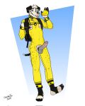 accessory anthro backpack balls barefoot bartek22 belly blinking blinking_at_viewer blue_eyes bodily_fluids canid canine canis circumcised clothing cock_ring collar dalmatian domestic_dog ear_piercing ear_ring ears_down erection feet genital_fluids genitals gloves handwear hi_res humanoid_genitalia humanoid_penis jewelry latex latex_clothing looking_at_viewer male mammal nipple_piercing nipples nude nude_anthro nude_male penis penis_accessory penis_jewelry piercing pivoted_ears precum raised_hand ring_piercing solo suit tail tongue tongue_out wearing_backpack