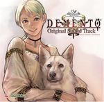 album_cover artist_request blonde_hair blouse blue_eyes brooch choker cover demento dog fiona_belli hair_tie hewie holding jewelry lowres ponytail smile 