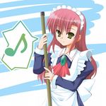  broom hayate_no_gotoku! katsura_hinagiku long_hair lowres maid musical_note non-web_source pink_hair solo yellow_eyes 