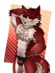 2025 3:4 abs alpha_channel anthro arm_accessory arm_cuffs arm_scar armpit_hair arvo_(artist) belly belly_hair biceps blush body_hair brown_nose canid canine canis chest_hair chest_tuft clothed clothing ear_piercing ear_ring ear_tuft epic_games eyebrows facial_hair facial_scar fangs fluffy fluffy_tail fortnite fur hair hand_in_hair hand_on_head hand_on_hip hi_res inner_ear_fluff jockstrap jockstrap_only long_hair looking_at_viewer lycan_west_(fortnite) male mammal multicolored_body multicolored_fur muscular muscular_anthro muscular_arms muscular_male mythological_canine mythological_creature mythology navel nipple_piercing nipples orange_background pecs piercing pubes raised_arm red_background red_body red_ears red_eyebrows red_fur red_hair red_inner_ear_fluff red_tail ring_piercing scar simple_background slicked_back_hair solo solo_focus tail tan_belly tan_body tan_chest tan_fur tan_tail teeth thick_eyebrows topless topless_anthro topless_male touching_hair tuft underwear underwear_only werecanid werecanine werecreature werewolf wolf yellow_eyes