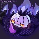 blush bodily_fluids chandelure cum cum_on_face cum_on_penis digital_media_(artwork) erection feral fire generation_5_pokemon genital_fluids genitals hi_res male nintendo penis pokemon pokemon_(species) purple_penis sex simple_background solo venom_melon yellow_eyes