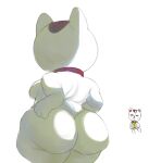 anthro big_butt breasts butt dandadan domestic_cat felid feline felis female fur hand_on_hip hi_res huge_butt mammal nude pincparti rear_view simple_background solo thick_thighs turbo_granny_(dandadan) white_background white_body white_fur wide_hips