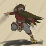 aarakocra_(dnd) abs absurd_res anthro avian avian_feet beak biceps bird claws clothed clothing dagger dart digital_media_(artwork) dungeons_and_dragons feathers feet hasbro hi_res humanoid looking_at_viewer male melee_weapon muscular muscular_anthro muscular_male pecs simple_background solo tail tail_feathers talons toes topwear weapon wizards_of_the_coast zachsroom
