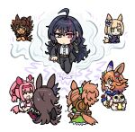  &lt;o&gt;_&lt;o&gt; 6+girls :d ahoge animal_ears bitter_glasse_(umamusume) black_jacket black_pants blonde_hair blue_streaks bow brown_eyes brown_gloves brown_hair brown_hat closed_mouth cowboy_hat crossed_arms dark-skinned_female dark_skin daruma_doll_hair_ornament ear_bow ear_covers gloves glowing glowing_eye green_eyes green_shirt green_skirt grey_eyes hair_ornament haru_urara_(bestest_prize)_(umamusume) haru_urara_(umamusume) hat headband horse_ears horse_girl horse_tail jacket kashimoto_riko little_cocon_(umamusume) long_hair looking_at_viewer maneki-neko matikanefukukitaru_(rising_fortune)_(umamusume) matikanefukukitaru_(umamusume) medium_hair menacing multiple_girls nervous_sweating open_clothes open_jacket open_mouth orange_hair pants pikminpreggedup pink_hair pink_headband pinstripe_jacket pinstripe_pattern pinstripe_shirt ponytail rice_shower_(rosy_dreams)_(umamusume) rice_shower_(umamusume) shirt short-sleeved_jacket short_ponytail short_sleeves single_ear_cover skirt smile star_(symbol) star_hair_ornament sweat taiki_shuttle_(umamusume) taiki_shuttle_(wild_frontier)_(umamusume) tail umamusume v-shaped_eyebrows very_long_hair walking wavy_hair white_bow white_jacket white_shirt 
