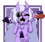 2025 ace_the_raven anthro bodily_fluids bovid caprine caprine_demon colored cum cum_in_ass cum_in_brain cum_in_ear cum_in_mouth cum_inside demon digital_drawing_(artwork) digital_media_(artwork) disembodied_penis duo ear_penetration floppy_ears fur genital_fluids genitals goat goat_demon hair hooves horn knot knotted_penis long_hair male mammal nonbinary_(lore) noxthorne_(ace_the_raven) nude open_mouth penetration penis purple_body purple_fur simple_background slightly_chubby solo solo_focus tail white_hair