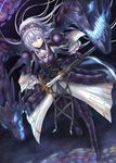  armor hairband long_hair purple_eyes rozen_maiden sabamu sheath silver_hair solo suigintou sword unsheathing weapon 