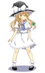  blonde_hair casual dress hat hat_ribbon kirisame_marisa long_hair ribbon short_dress solo tori_(minamopa) touhou witch_hat yellow_eyes 