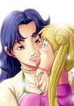  bishoujo_senshi_sailor_moon blonde_hair blue_eyes blue_hair blush double_bun lips mother_and_daughter multiple_girls tdf tsukino_ikuko tsukino_usagi yellow_eyes 