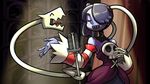  bare_shoulders blue_skin closed_eyes duet hair_over_one_eye highres lab_zero_games leviathan_(skullgirls) mausoleum microphone music nemi official_art open_mouth side_ponytail singing skull skullgirls smile squigly_(skullgirls) stitched_mouth stitches tongue zombie 