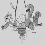 2022 ahegao anthro avali balls bdsm big_balls big_penis blood blood_on_penis bodily_fluids bondage bound cock_and_ball_torture crying dragon drooling duo frottage genital_mutilation genital_torture genitals gore hi_res huge_balls huge_penis hyper hyper_balls hyper_genitalia hyper_penis looking_pleasured machine male masochism meat_grinder monochrome mutilation mythological_creature mythological_scalie mythology open_mouth open_smile penetration penile penile_penetration penis restraints rope rope_bondage saliva scalie sex shredder_(machine) smile suspended_in_midair tears thick_thighs toby_art tongue tongue_out what