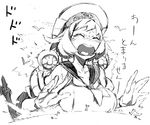  beach bird breasts character_name giantess gloves greyscale hat hovercraft jpeg_artifacts large_breasts mecha_musume military miwa_shirou monochrome ocean open_mouth original personification pork_pie_sailor_hat russian sailor sailor_hat ship short_hair sketch solo_focus uniform watercraft zubr-class_lcac_(personification) 