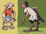 absurd_res anteater anthro avian avian_feet bird black_body black_feathers claws clothed clothing duo feather_growth feathers feral frederik_peeters fur fur_growth growth hi_res human looking_back loss_of_dexterity male mammal mid_transformation pilosan red_body red_feathers snout snout_growth tan_body tan_fur the_animal_kingdom_(film) transformation xenarthran