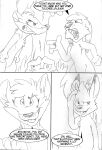  2012 angry anthro buckteeth clenched_teeth comic dialogue digital_media_(artwork) english_text fangs female feral fist forest fur group hair herpestid jajuka jasper_(tacokurt) jungle jungle_background lagomorph leporid long_ears male mammal mongoose monochrome open_mouth plant python rabbit reptile roma_(tacokurt) scalie simple_background size_difference snake tacokurt tail teeth text tree trio 