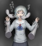  blue_eyes corpse_party corpse_party_2 hands ito_ayame school_uniform scissors serafuku tears tongue white_hair 
