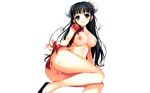  ass black_hair blush breasts butthole china_dress chinese_clothes chinese_dress double_bun green_eyes highres invitation large_breasts long_hair nipples no_bra open_clothes open_shirt photoshop pussy pussy_juice shirt tomose_shunsaku uncensored vagina white 