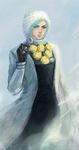  aqua_eyes aqua_hair bad_id bad_pixiv_id changye doctor_ferdinand eyeball flower gloves hood hood_up jojo_no_kimyou_na_bouken male_focus solo steel_ball_run 